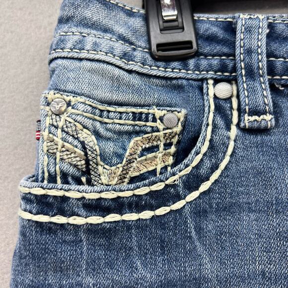 Vigoss Jeans Women's 8 Blue Skinny Embroidered Pockets Preppy Normcore Classic - Picture 6 of 15